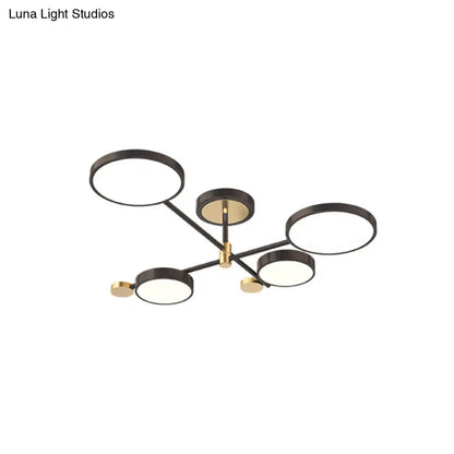 DecorBites™ DecorBites™ Contemporary Metal Circle Chandelier Light Fixtures for Living Room
