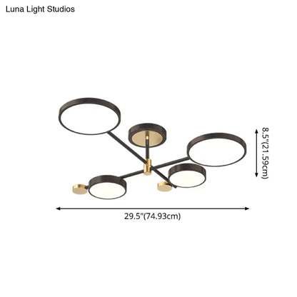 DecorBites™ DecorBites™ Contemporary Metal Circle Chandelier Light Fixtures for Living Room