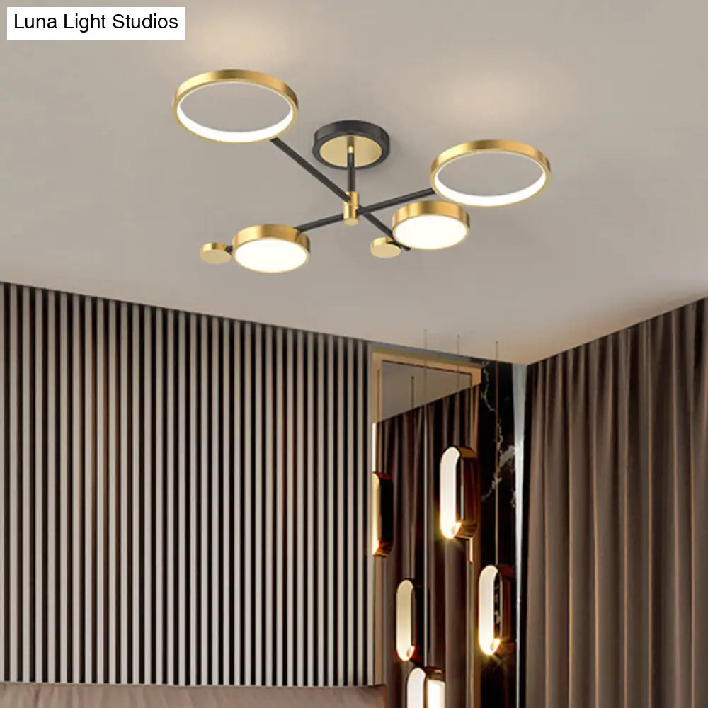DecorBites™ DecorBites™ Contemporary Metal Circle Chandelier Light Fixtures for Living Room