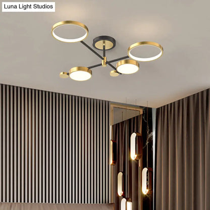 DecorBites™ DecorBites™ Contemporary Metal Circle Chandelier Light Fixtures for Living Room