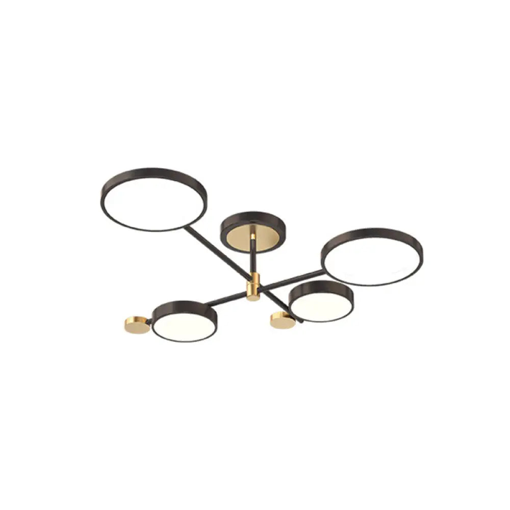 DecorBites™ DecorBites™ Contemporary Metal Circle Chandelier Light Fixtures for Living Room