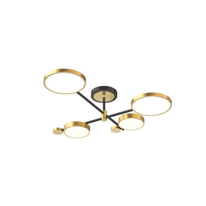 DecorBites™ DecorBites™ Contemporary Metal Circle Chandelier Light Fixtures for Living Room