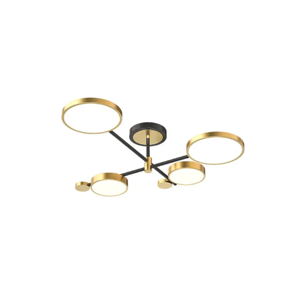 DecorBites™ DecorBites™ Contemporary Metal Circle Chandelier Light Fixtures for Living Room
