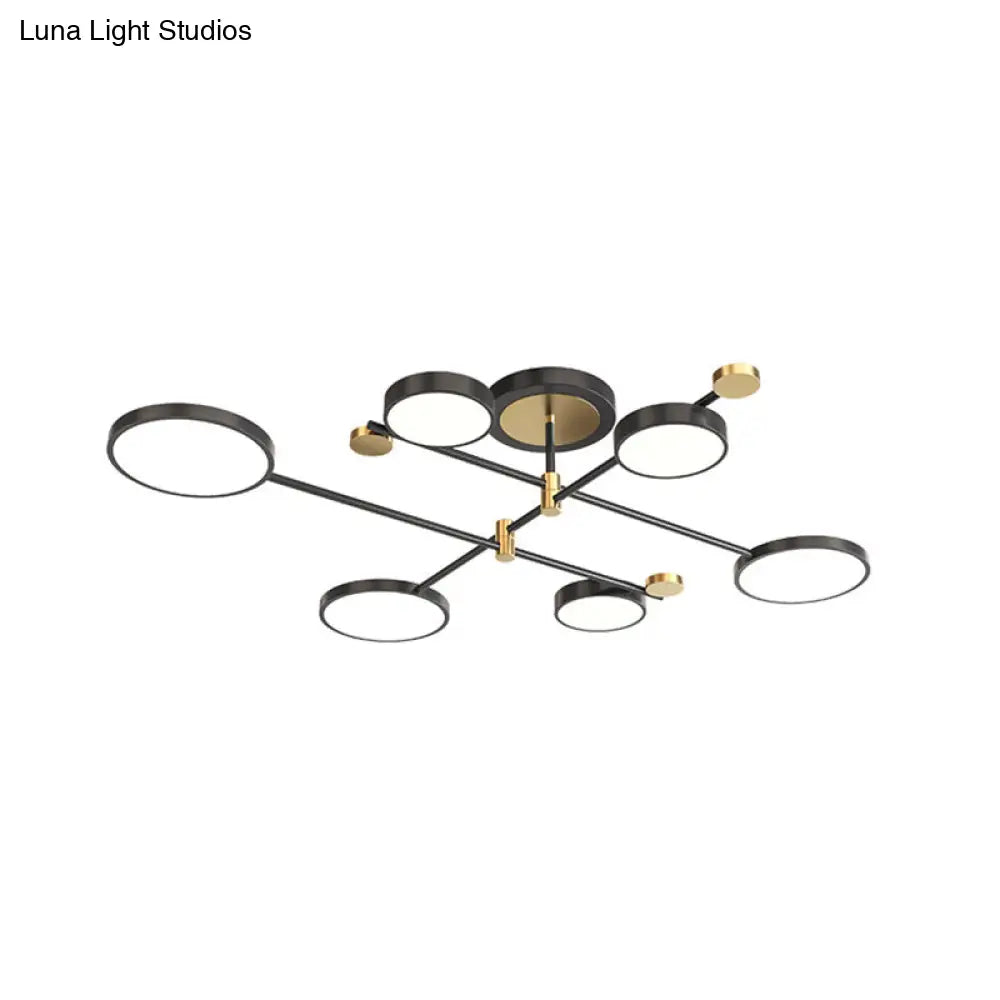 DecorBites™ DecorBites™ Contemporary Metal Circle Chandelier Light Fixtures for Living Room