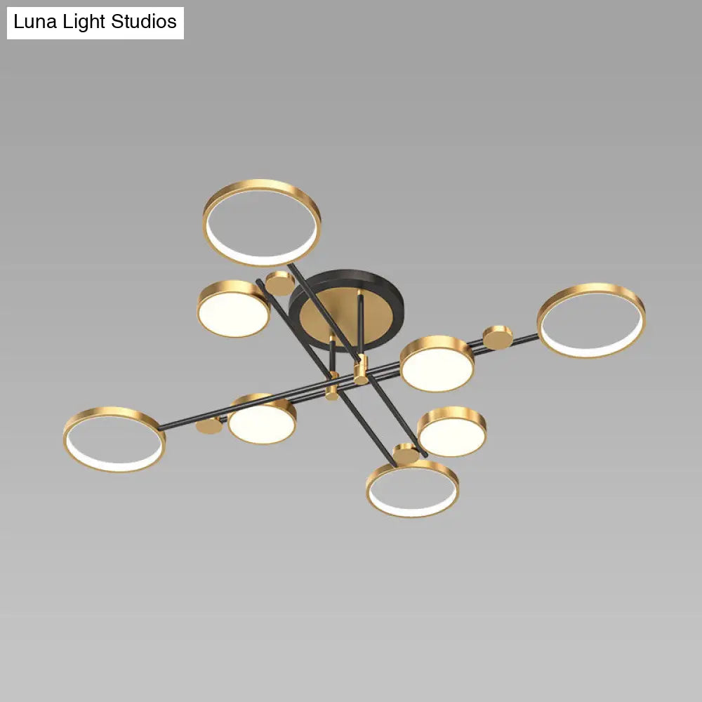 DecorBites™ DecorBites™ Contemporary Metal Circle Chandelier Light Fixtures for Living Room