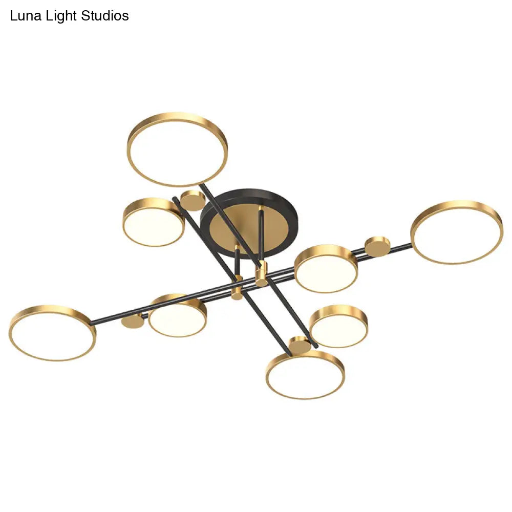 DecorBites™ DecorBites™ Contemporary Metal Circle Chandelier Light Fixtures for Living Room
