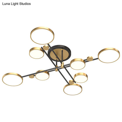 DecorBites™ DecorBites™ Contemporary Metal Circle Chandelier Light Fixtures for Living Room