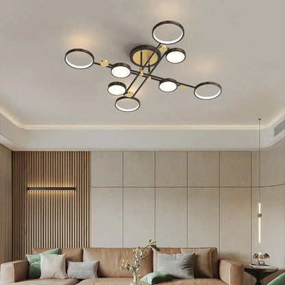 DecorBites™ DecorBites™ Contemporary Metal Circle Chandelier Light Fixtures for Living Room