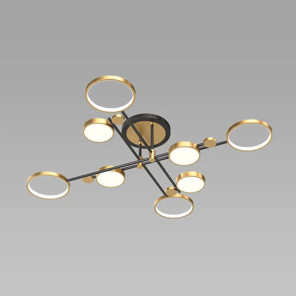 DecorBites™ DecorBites™ Contemporary Metal Circle Chandelier Light Fixtures for Living Room