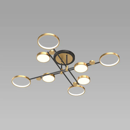 DecorBites™ DecorBites™ Contemporary Metal Circle Chandelier Light Fixtures for Living Room