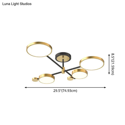 DecorBites™ DecorBites™ Contemporary Metal Circle Chandelier Light Fixtures for Living Room
