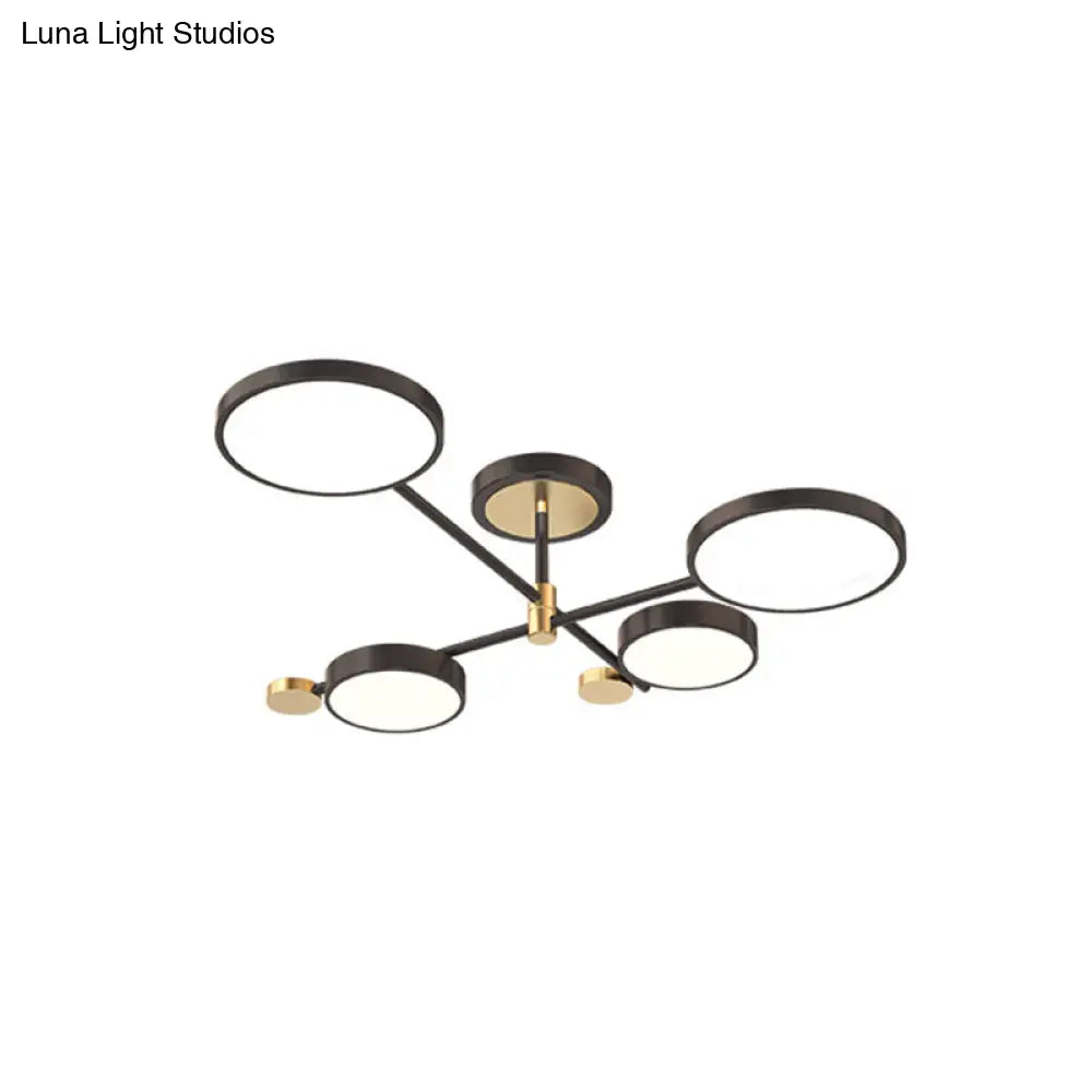 DecorBites™ DecorBites™ Contemporary Metal Circle Chandelier Light Fixtures for Living Room