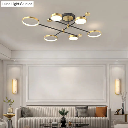 DecorBites™ DecorBites™ Contemporary Metal Circle Chandelier Light Fixtures for Living Room
