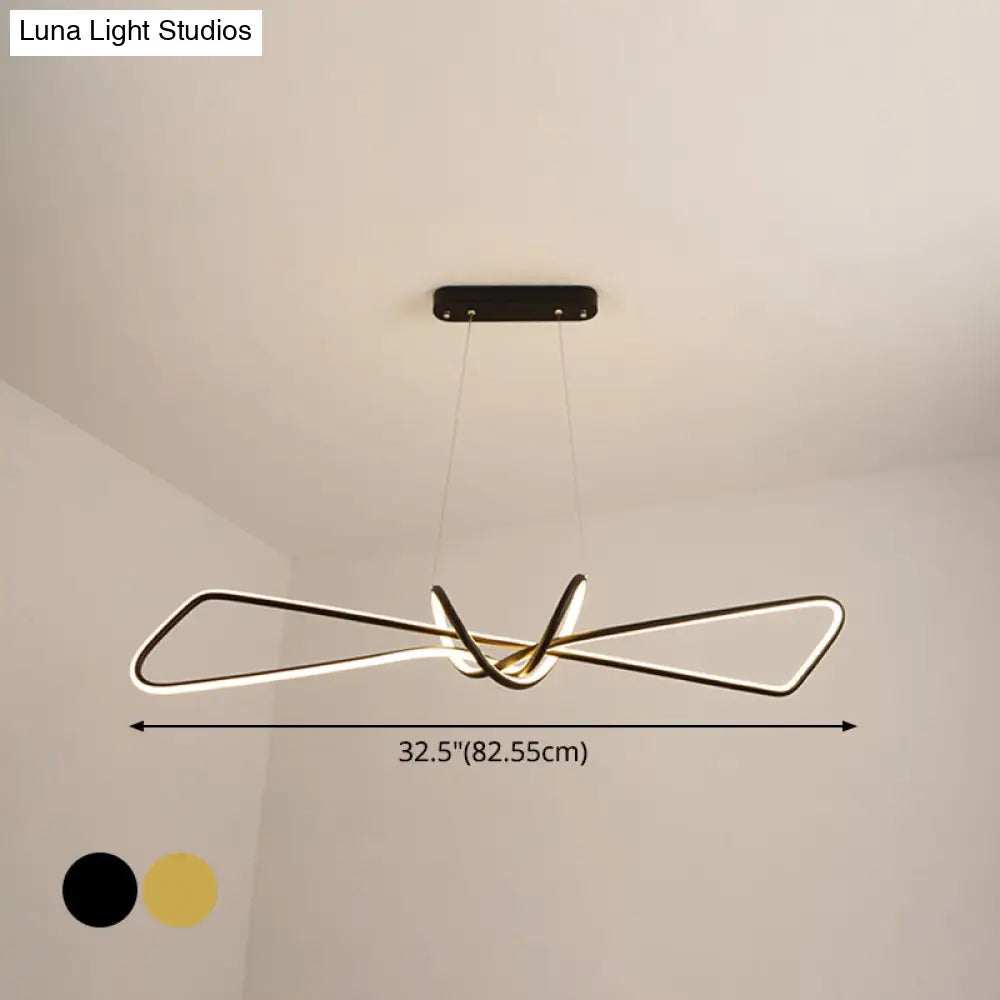 مجموعة إضاءة ديكوربايتس™ المعدنية المعاصرة لغرفة الطعام مع إضاءة جزيرة LED على شكل ربطة عنق