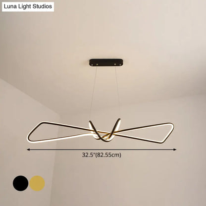 مجموعة إضاءة ديكوربايتس™ المعدنية المعاصرة لغرفة الطعام مع إضاءة جزيرة LED على شكل ربطة عنق