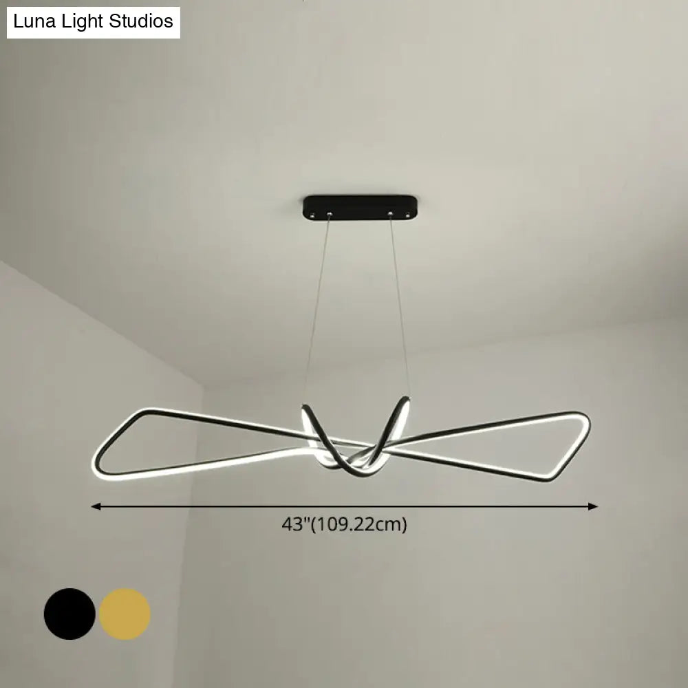 مجموعة إضاءة ديكوربايتس™ المعدنية المعاصرة لغرفة الطعام مع إضاءة جزيرة LED على شكل ربطة عنق