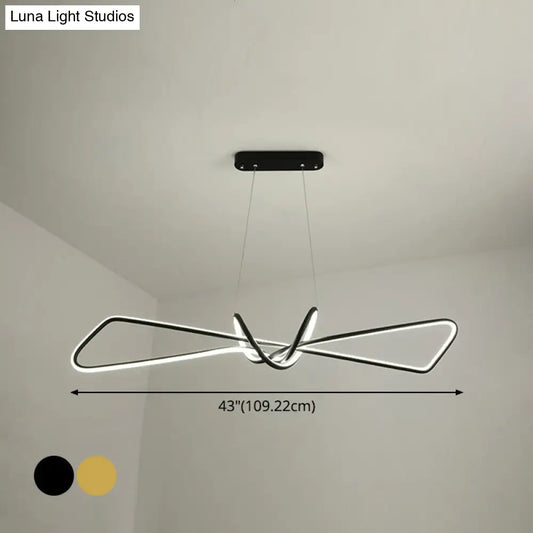 Kit de lámpara colgante contemporánea de metal para comedor DecorBites™ con iluminación LED tipo pajarita para isla