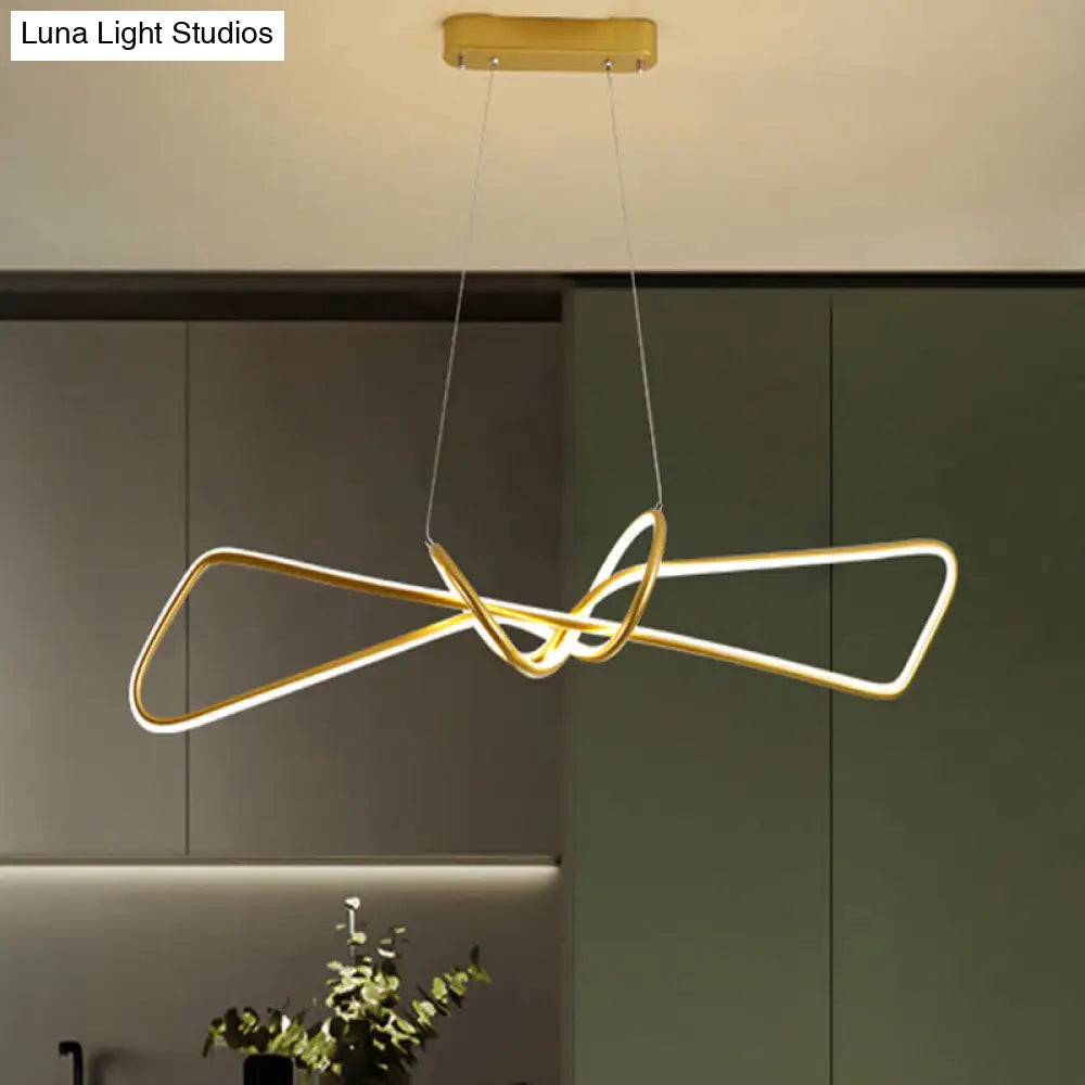 مجموعة إضاءة ديكوربايتس™ المعدنية المعاصرة لغرفة الطعام مع إضاءة جزيرة LED على شكل ربطة عنق