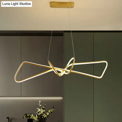 مجموعة إضاءة ديكوربايتس™ المعدنية المعاصرة لغرفة الطعام مع إضاءة جزيرة LED على شكل ربطة عنق