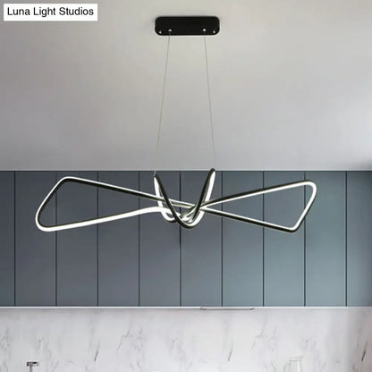 مجموعة إضاءة ديكوربايتس™ المعدنية المعاصرة لغرفة الطعام مع إضاءة جزيرة LED على شكل ربطة عنق