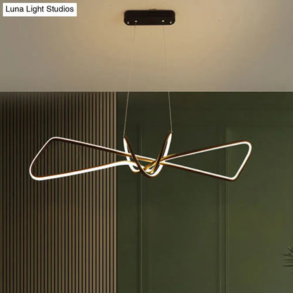 مجموعة إضاءة ديكوربايتس™ المعدنية المعاصرة لغرفة الطعام مع إضاءة جزيرة LED على شكل ربطة عنق