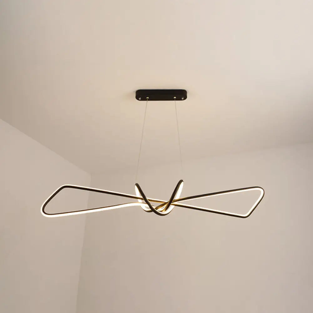 مجموعة إضاءة ديكوربايتس™ المعدنية المعاصرة لغرفة الطعام مع إضاءة جزيرة LED على شكل ربطة عنق