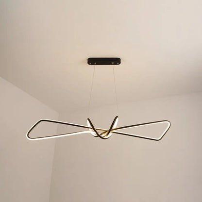 مجموعة إضاءة ديكوربايتس™ المعدنية المعاصرة لغرفة الطعام مع إضاءة جزيرة LED على شكل ربطة عنق