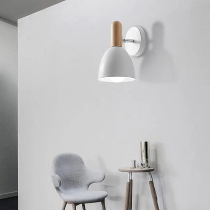 DecorBites™ DecorBites™ Contemporary Metal Dome Wall Sconce - 1 Head Black/Gray/White Wall Light for Bedroom - 5" W