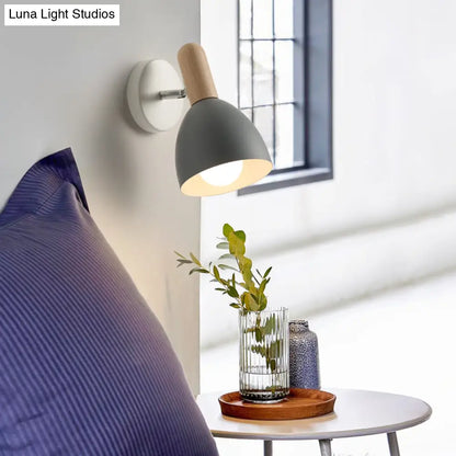 DecorBites™ DecorBites™ Contemporary Metal Dome Wall Sconce - 1 Head Black/Gray/White Wall Light for Bedroom - 5" W