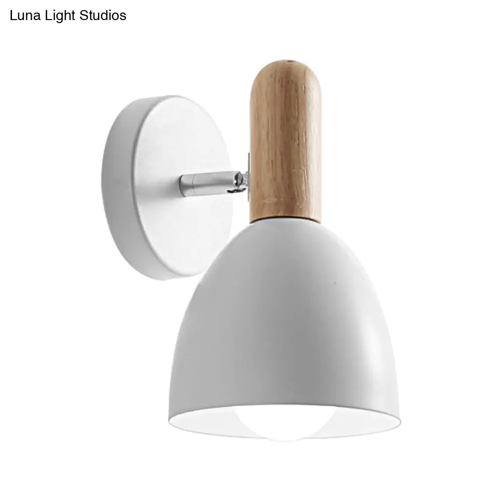 DecorBites™ DecorBites™ Contemporary Metal Dome Wall Sconce - 1 Head Black/Gray/White Wall Light for Bedroom - 5" W