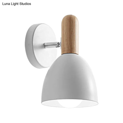 DecorBites™ DecorBites™ Contemporary Metal Dome Wall Sconce - 1 Head Black/Gray/White Wall Light for Bedroom - 5" W