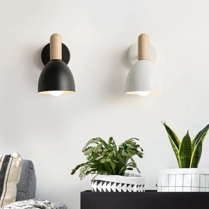 DecorBites™ DecorBites™ Contemporary Metal Dome Wall Sconce - 1 Head Black/Gray/White Wall Light for Bedroom - 5" W