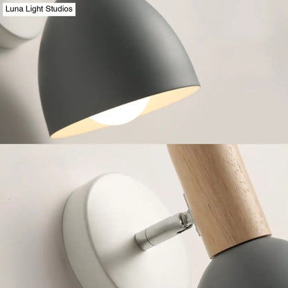 DecorBites™ DecorBites™ Contemporary Metal Dome Wall Sconce - 1 Head Black/Gray/White Wall Light for Bedroom - 5" W