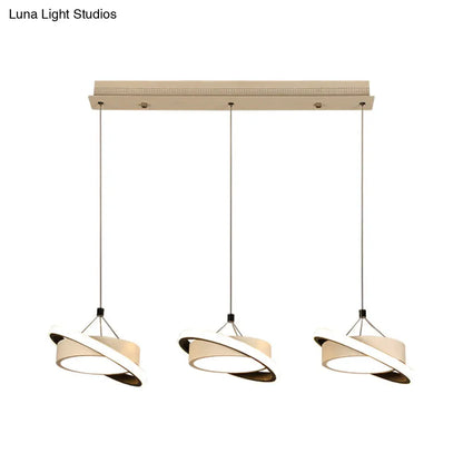 Contemporary Metal Drum Pendant Light with 3 Bulbs - Rotatable Ring, Warm/White Suspension Lamp