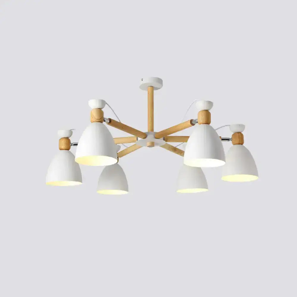 DecorBites™ DecorBites™ Contemporary Metal Flared Semi-Flush Mount Ceiling Light with Wood Arm - Ideal for Living Room