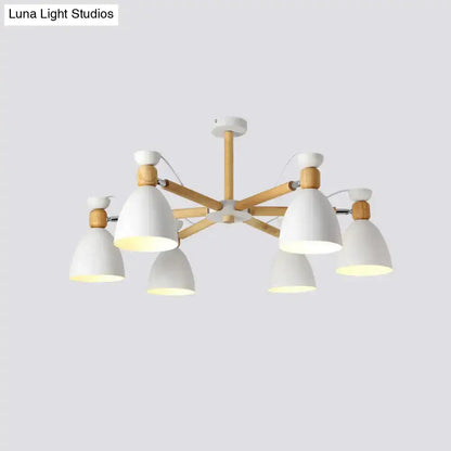 DecorBites™ DecorBites™ Contemporary Metal Flared Semi-Flush Mount Ceiling Light with Wood Arm - Ideal for Living Room