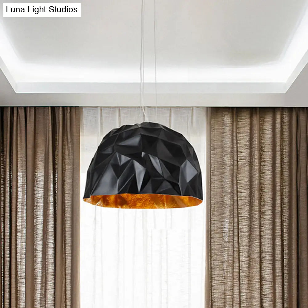 Contemporary Metal Hanging Ceiling Pendant Light in Black/White