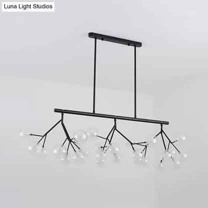 Lámpara de araña colgante contemporánea de metal DecorBites™ con acabado negro - 27 Bubbles Island Lighting