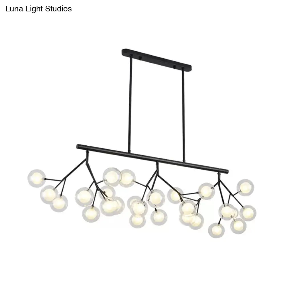 Lámpara de araña colgante contemporánea de metal DecorBites™ con acabado negro - 27 Bubbles Island Lighting
