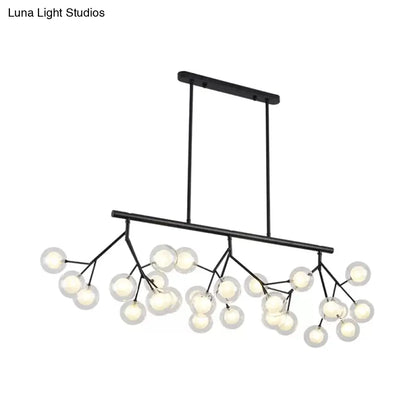 Lámpara de araña colgante contemporánea de metal DecorBites™ con acabado negro - 27 Bubbles Island Lighting