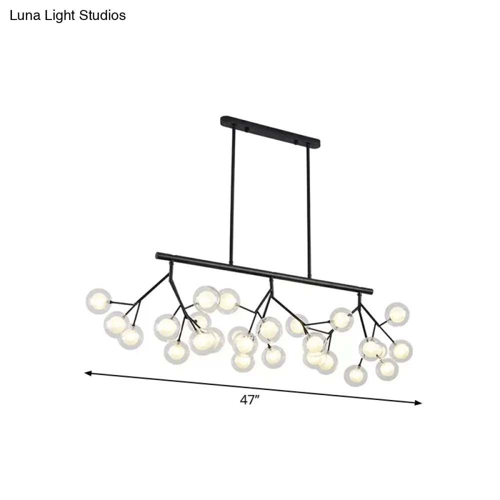 Lámpara de araña colgante contemporánea de metal DecorBites™ con acabado negro - 27 Bubbles Island Lighting