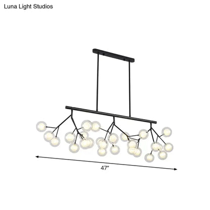 Lámpara de araña colgante contemporánea de metal DecorBites™ con acabado negro - 27 Bubbles Island Lighting