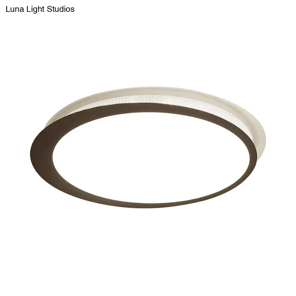 DecorBites™ DecorBites™ Contemporary Metal LED Ceiling Mount Lamp - Circle Flush Light Fixture with Acrylic Diffuser in White/Warm Light