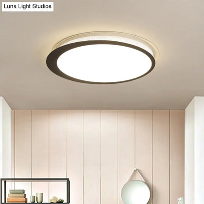 DecorBites™ DecorBites™ Contemporary Metal LED Ceiling Mount Lamp - Circle Flush Light Fixture with Acrylic Diffuser in White/Warm Light