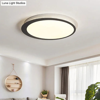 DecorBites™ DecorBites™ Contemporary Metal LED Ceiling Mount Lamp - Circle Flush Light Fixture with Acrylic Diffuser in White/Warm Light