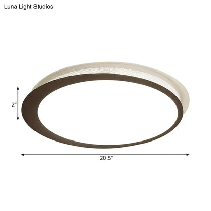 DecorBites™ DecorBites™ Contemporary Metal LED Ceiling Mount Lamp - Circle Flush Light Fixture with Acrylic Diffuser in White/Warm Light