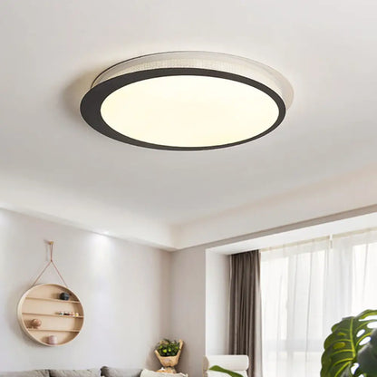 DecorBites™ DecorBites™ Contemporary Metal LED Ceiling Mount Lamp - Circle Flush Light Fixture with Acrylic Diffuser in White/Warm Light