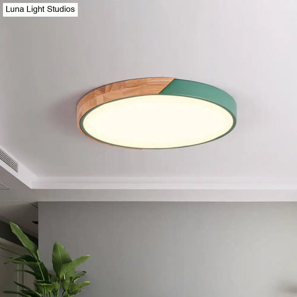 DecorBites™ DecorBites™ Contemporary Metal LED Flush Light Fixture - Round Pink/Yellow/Green, 16"/19.5" Wide