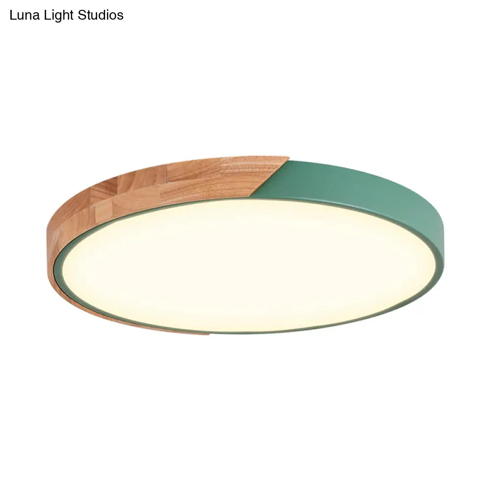 DecorBites™ DecorBites™ Contemporary Metal LED Flush Light Fixture - Round Pink/Yellow/Green, 16"/19.5" Wide