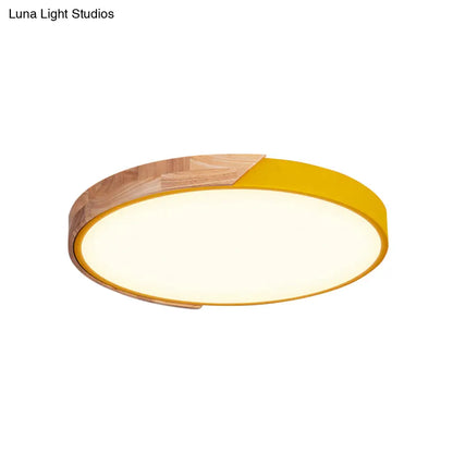 DecorBites™ DecorBites™ Contemporary Metal LED Flush Light Fixture - Round Pink/Yellow/Green, 16"/19.5" Wide